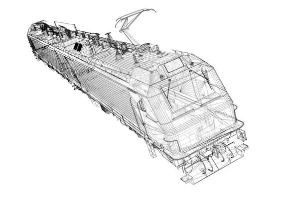 Locomotora eléctrica, tren — Foto de Stock