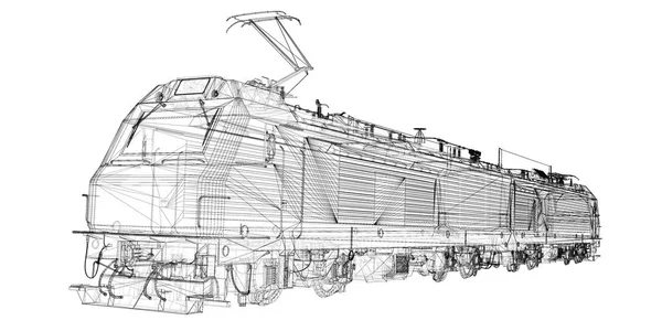 Elektrická lokomotiva, vlak — Stock fotografie