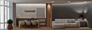 Çatı katı modern iç. Modern daire ev stili
