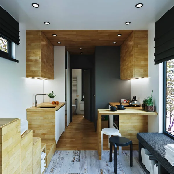 Loft nowoczesne wnętrza. Nowoczesny apartament dom inteligentny styl — Zdjęcie stockowe