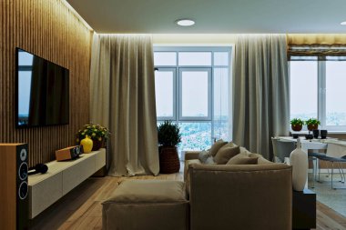 şık modern iç güzel manzaralı daire