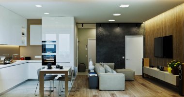şık modern iç güzel manzaralı daire