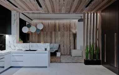 Evin, şık modern iç daire