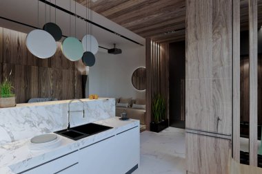 Evin, şık modern iç daire