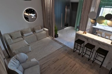 Evin, şık modern iç daire