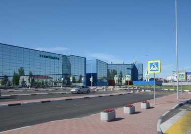 Volgograd, Rusya Federasyonu - 28 Mayıs 2018: Gumrak Uluslararası Havalimanı.