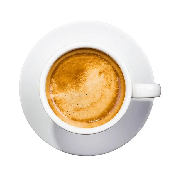 Kaffekopp Isolerad Vit Top View Urklippsbana Inuti — Stockfoto