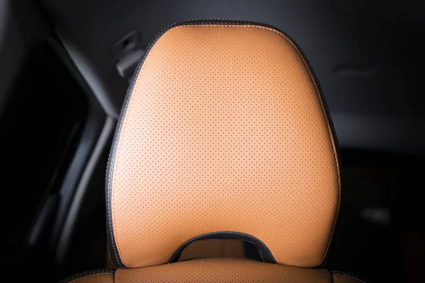 Part Black Yellow Perforated Leather Car Seat Detail — Stock Photo, Image