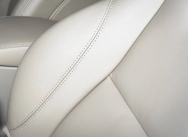 Intérieur Voiture Moderne Détails Cuir Blanc — Photo