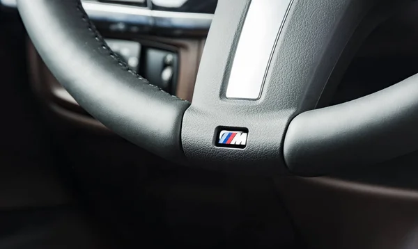 Sankt Petersburg Russia January 2018 Bmw X5M 2017 Close Steering — Stock Photo, Image