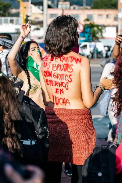 Dia Internacional Mulher Marcha Bogotá Colômbia Março 2019 — Fotografia de Stock