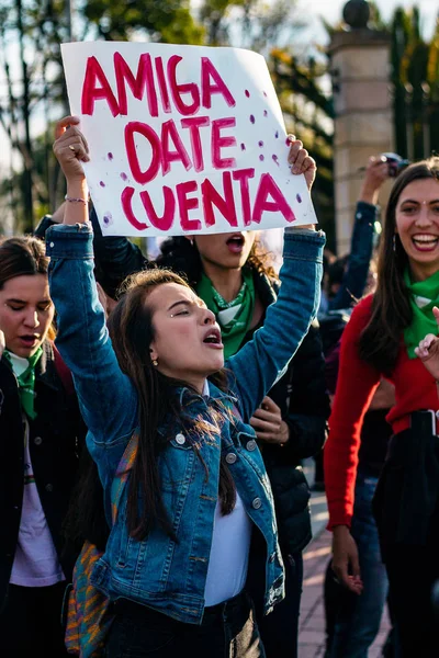 Dia Internacional Mulher Marcha Bogotá Colômbia Março 2019 — Fotografia de Stock