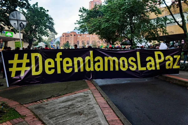 Bogota Colombia 18Th Mar 2019 March Defense Jep Special Jurisdiction — Stock Photo, Image