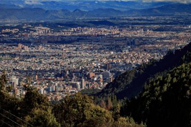 Vista de la ciudad de Bogota Colombia desde el cerro de Monserrate Diciembre 2014 clipart