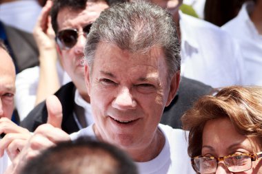 Juan Manuel Santos, expresidente de Colombia, Marcha por la vida 8 de Marzo de 2015, Bogota Kolombiya