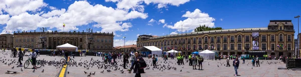 Vista Panorámica Plaza Bolvar Con Capitolio Ayuntamiento Bogotá Colombia Septiembre —  Fotos de Stock