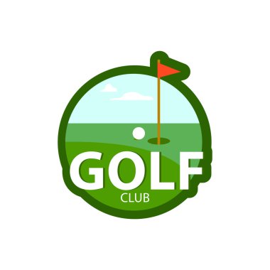 Yeşil arka plan üzerinde Golf Kulübü logosu. Vektör çizim