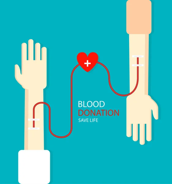 Blood Donation Concept Poster Health Care Vector Illustration — Stock Vector