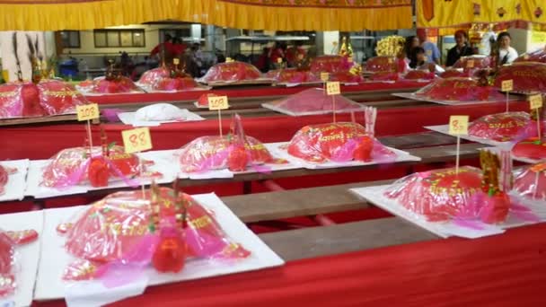 Phuket Thailand August 2018 Red Flour Turtle Sweet Cake Celebrate — Stock Video