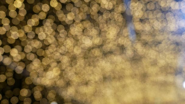 Blurred Yellow Golden Bokeh Light Defocused Background Textured Christmas New — Stock Video