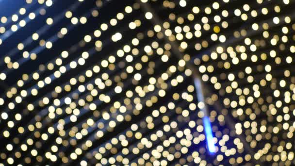 Flou Jaune Doré Bokeh Lumière Fond Déconcentré Texturé Pour Noël — Video