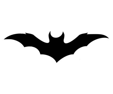 Beyaz arka plan, Cadılar Bayramı sembolü Siyah yarasa simgesini