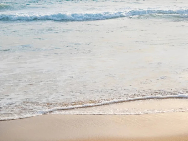 Fechar Areia Com Onda Praia Mar — Fotografia de Stock