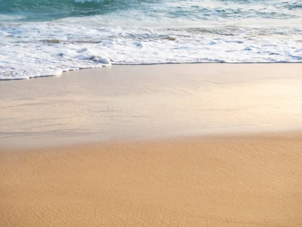 Fechar Areia Com Onda Praia Mar — Fotografia de Stock