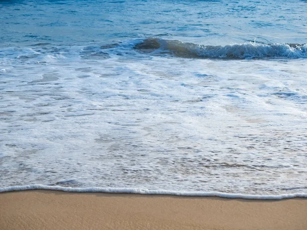 Fechar Areia Com Onda Praia Mar — Fotografia de Stock