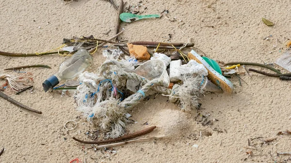 Çevre Kirliliği Ekolojik Bir Sorun Garajlar Plastikler Atıklar Tropik Denizin — Stok fotoğraf