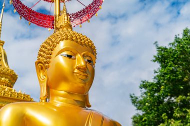 Tayland 'ın güneyinde altın Buda heykeli