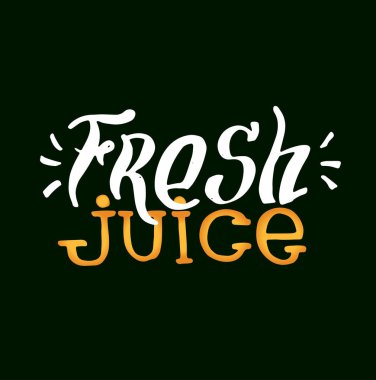 Calligraphyc el çekilmiş poster - sokak gıda, taze meyve suyu