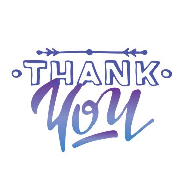 Calligraphyc el çekilmiş poster - teşekkürler