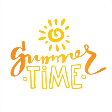 Çizilmiş doodle yazı yaz saati - el