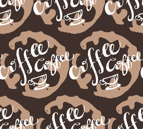 Kaffe Tid Handritad Doodle Pettern Coffe Bakgrund — Stock vektor