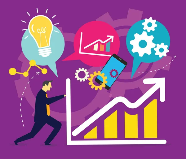 Pazarlama düz tasarım - iş kümesi