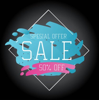 Renk vektör sıçrama satışı büyük başlığı - özel fırsat