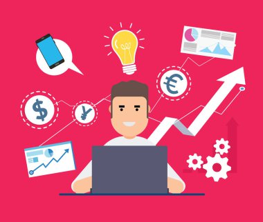 iş kavramı - düz tasarım