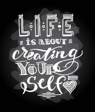 Hayattır kendini - el çizilmiş doodle yazı poster oluşturma hakkında
