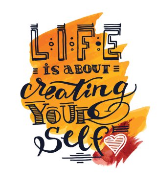 Hayattır kendini - el çizilmiş doodle yazı poster oluşturma hakkında