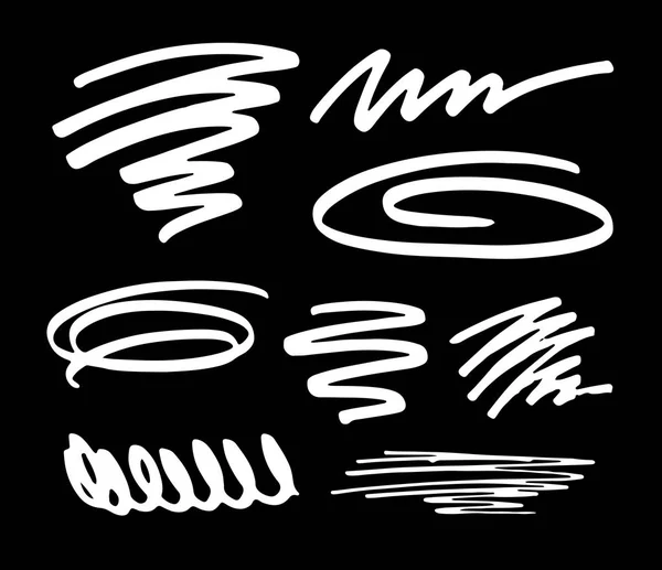 Набор Чернильных Мазков Кистей Линий Коллекция Векторных Текстурных Мазков Кисти — стоковый вектор