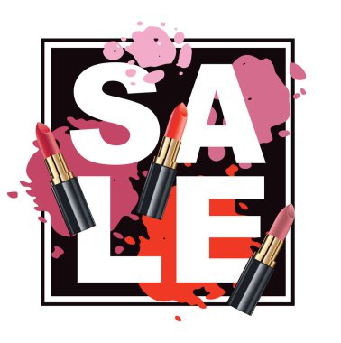 Parlak ruj rengi satışı büyük başlığı