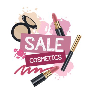 Kozmetik satışı büyük başlığı - tasarım şablonu