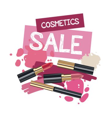 Kozmetik satışı büyük başlığı - tasarım şablonu