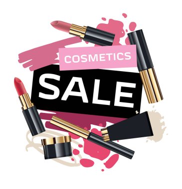 Kozmetik satışı büyük başlığı - tasarım şablonu