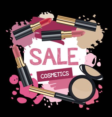 Kozmetik satışı büyük başlığı - tasarım şablonu