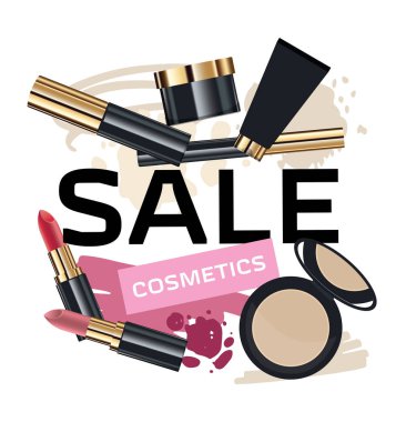 Kozmetik satışı büyük başlığı - tasarım şablonu
