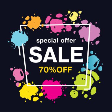 Renk Satılık vektör şablon afiş fırça sıçrama ile