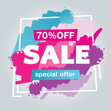 Renk Satılık vektör şablon afiş fırça sıçrama ile