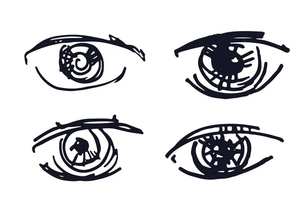 Hand Drawn Doodle Sketch Eye — Stock Vector